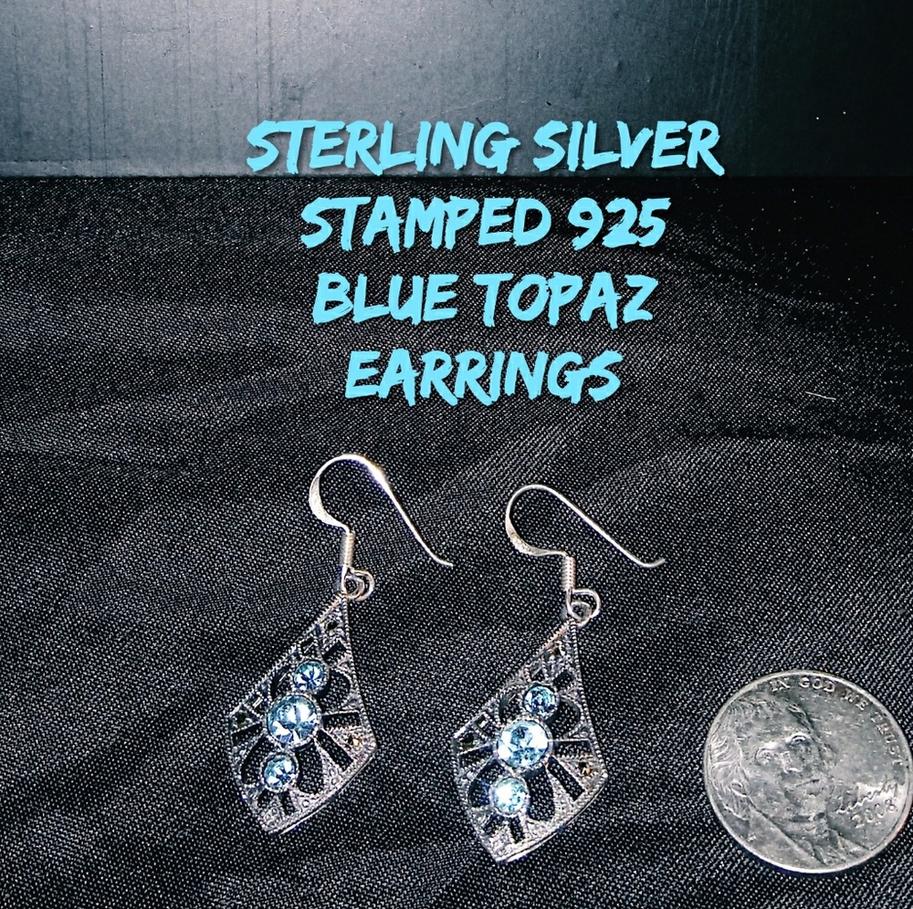 Sterling silver 925 Blue Topaz Earrings